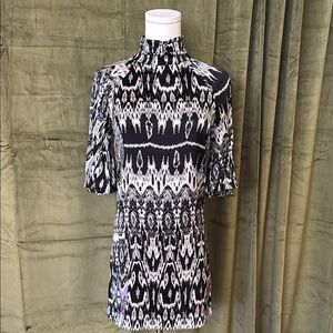 Marciano mock neck silk tunic top, XS